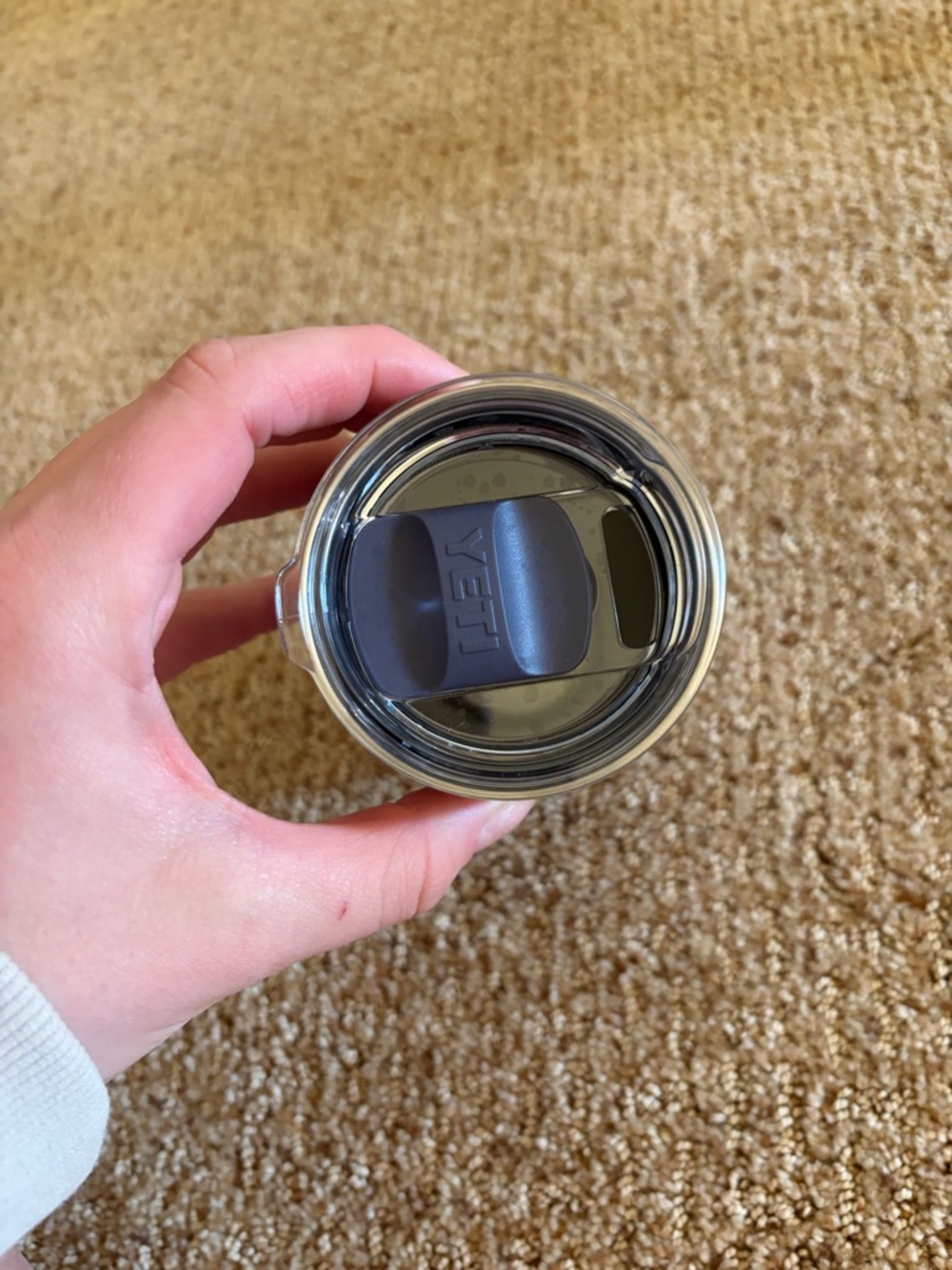 Small Yeti Lavender Tumbler with Clear Lid and Stainless Rim - Picture 3 of 4